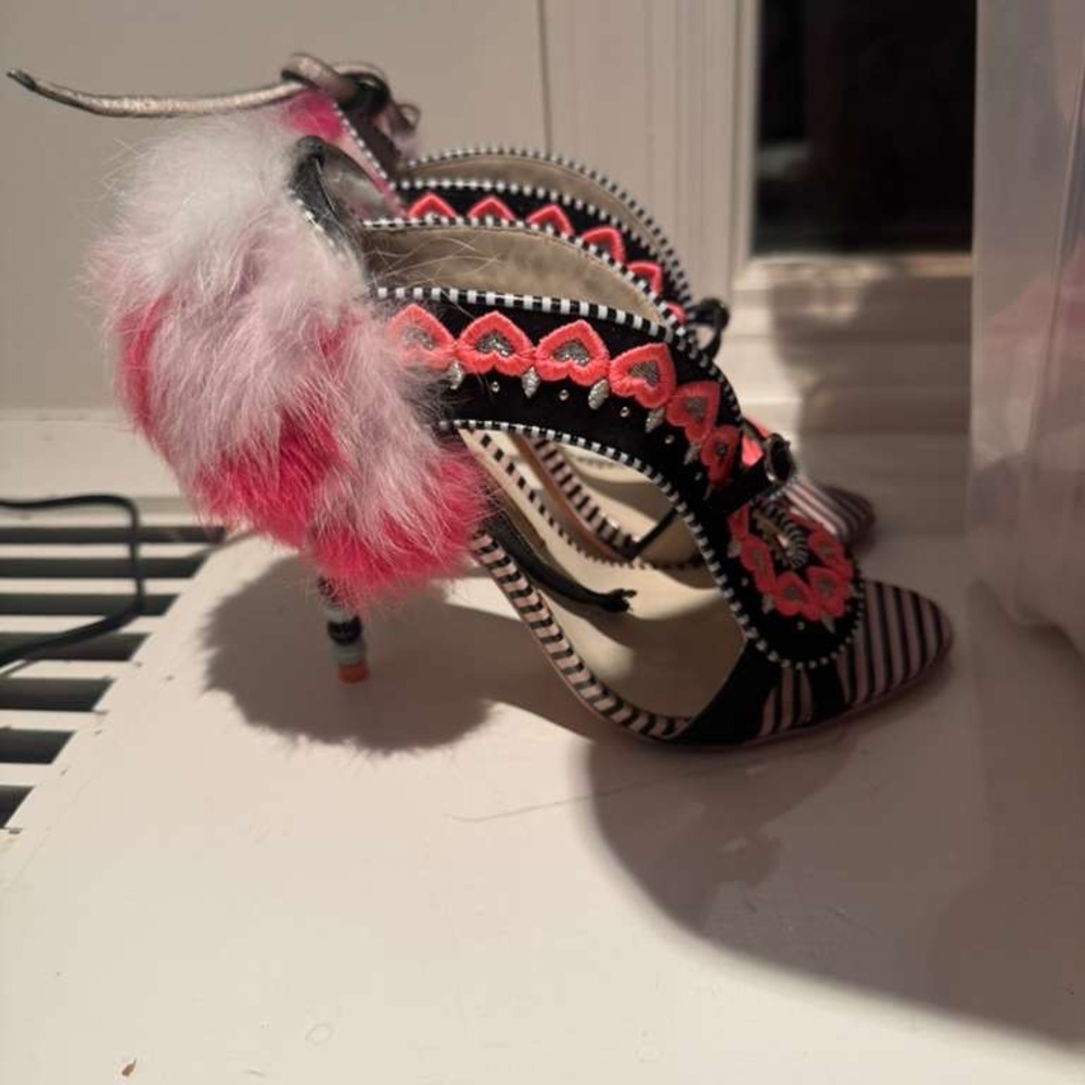 Stylish Women's Heels with Pink and Black Accents